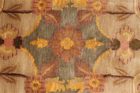 Indo-Tibetan Beige Hand Knotted 911 X 143 Area Rug 301-30935 Image 6