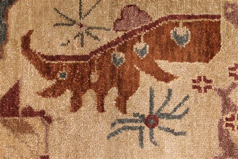 Oushak Yellow Hand Knotted 96 X 136 Area Rug 301-30936 Image 6