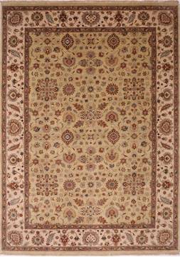 Indian Jaipur Yellow Rectangle 10x14 ft Wool Carpet 30946