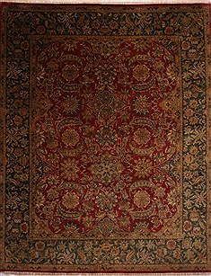 Indian Jaipur Red Rectangle 12x15 ft Wool Carpet 30950