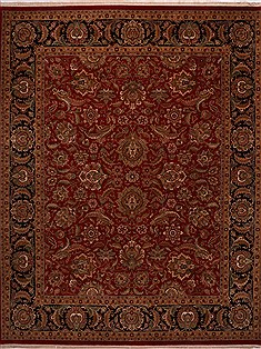 Indian Jaipur Red Rectangle 12x15 ft Wool Carpet 30956