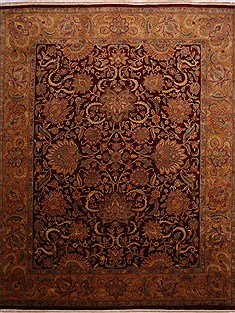 Indian Jaipur Red Rectangle 12x15 ft Wool Carpet 30958