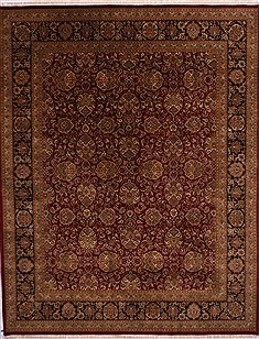 Indian Jaipur Red Rectangle 12x15 ft Wool Carpet 30959