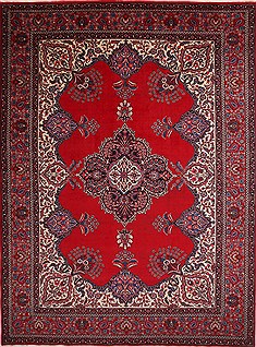 Persian Tabriz Red Rectangle 11x16 ft Wool Carpet 30969