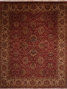 Indian Jaipur Red Rectangle 12x15 ft Wool Carpet 30972