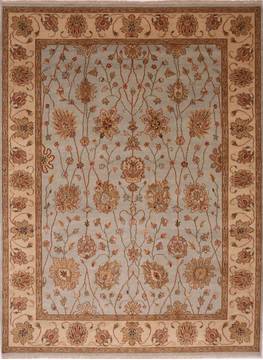 Indian Jaipur Blue Rectangle 9x12 ft Wool Carpet 30984
