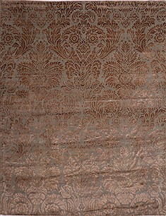 Indian Indo-Tibetan Blue Rectangle 12x15 ft Wool Carpet 30990