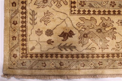 Oushak Yellow Hand Knotted 129 X 148 Area Rug 301-30991 Image 1