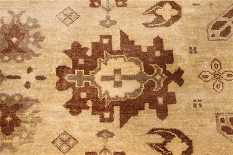 Oushak Yellow Hand Knotted 129 X 148 Area Rug 301-30991 Image 4