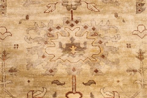 Oushak Yellow Hand Knotted 129 X 148 Area Rug 301-30991 Image 6