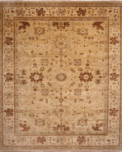 Oushak Yellow Hand Knotted 129 X 148 Area Rug 301-30991 Image 0