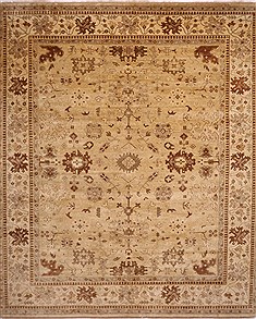 Indian Oushak Yellow Rectangle 12x18 ft Wool Carpet 30991
