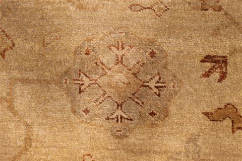 Oushak Beige Hand Knotted 126 X 1411 Area Rug 301-30994 Image 4