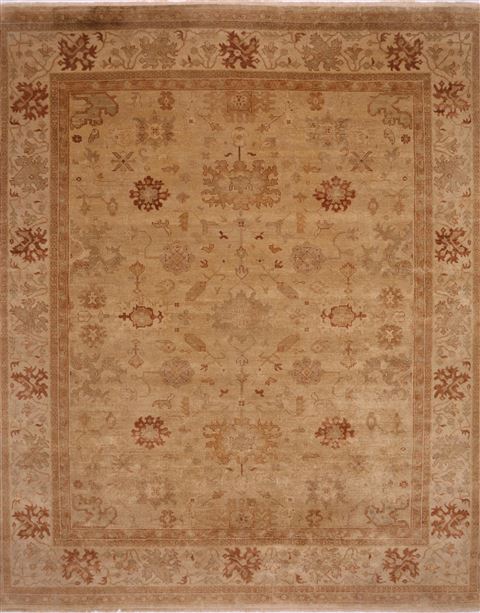 Oushak Beige Hand Knotted 126 X 1411 Area Rug 301-30994 Image 0