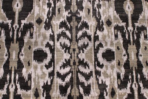 Modern-Contemporary Black Hand Knotted 1110 X 147 Area Rug 301-30999 Image 3
