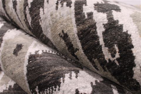 Modern-Contemporary Black Hand Knotted 1110 X 147 Area Rug 301-30999 Image 4