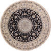 Nain Black Round Hand Knotted 65 X 65  Area Rug 254-31013 Thumb 0