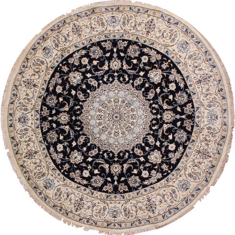 Nain Blue Round Hand Knotted 70 X 70 Area Rug 254-31014 Image 0