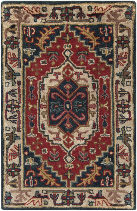 Surya Ancient Treasures Red Rectangle 3x5 ft Wool Carpet 31050 | SKU 31050