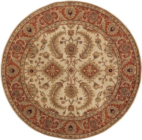 Surya Ancient Treasures White Round 80 X 80 Area Rug A160-8RD 800-31111 Image 0