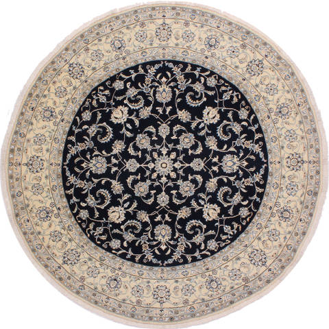 Nain Blue Round Hand Knotted 69 X 69 Area Rug 254-31316 Image 0