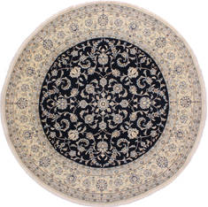 Nain Blue Round Hand Knotted 6'9" X 6'9"  Area Rug 254-31316