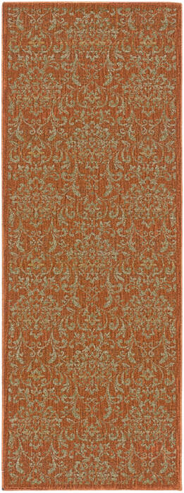 Surya Arabesque Orange Runner 27 X 73 Area Rug ABS3007-2773 800-31528 Image 0