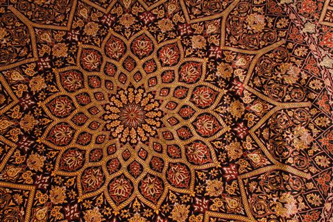 Qum Brown Round Hand Knotted 67 X 67 Area Rug 254-32023 Image 2