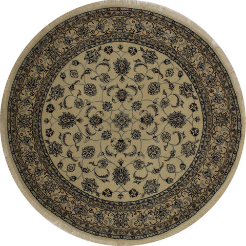 Nain Beige Round Hand Knotted 410 X 410 Area Rug 254-32025 Image 0