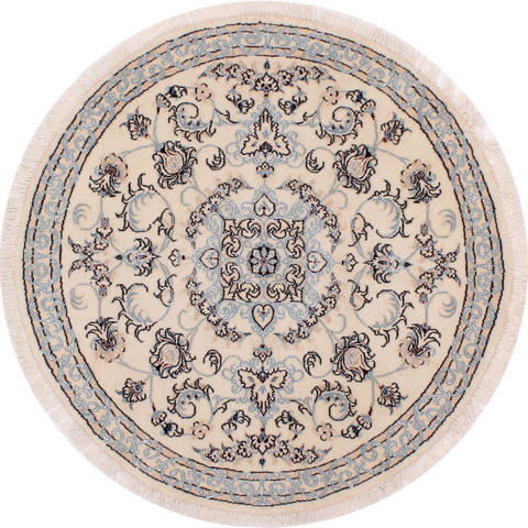 Nain Beige Round Hand Knotted 33 X 33 Area Rug 254-32029 Image 0