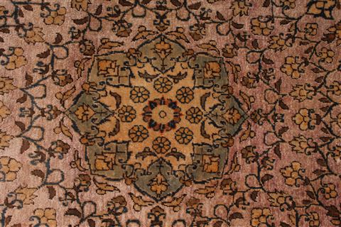 Kashan Beige Round Hand Knotted 36 X 36 Area Rug 254-32030 Image 3