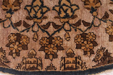 Kashan Beige Round Hand Knotted 36 X 36 Area Rug 254-32030 Image 5