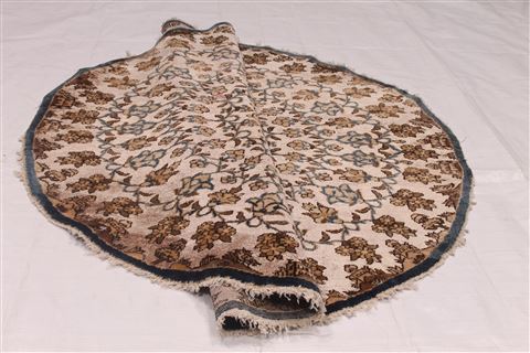 Kashan Beige Round Hand Knotted 36 X 36 Area Rug 254-32030 Image 6