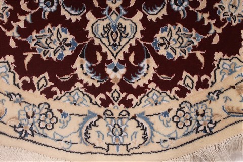 Nain Red Round Hand Knotted 35 X 35 Area Rug 254-32033 Image 4