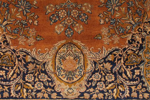 Kerman Orange Hand Knotted 48 X 70 Area Rug 254-32038 Image 2