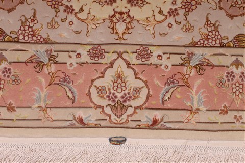 Tabriz Beige Hand Knotted 410 X 67 Area Rug 254-32041 Image 1