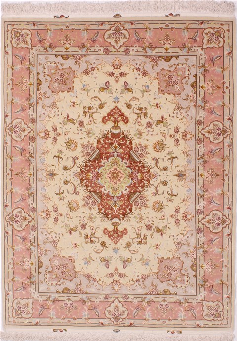 Tabriz Beige Hand Knotted 410 X 67 Area Rug 254-32041 Image 0