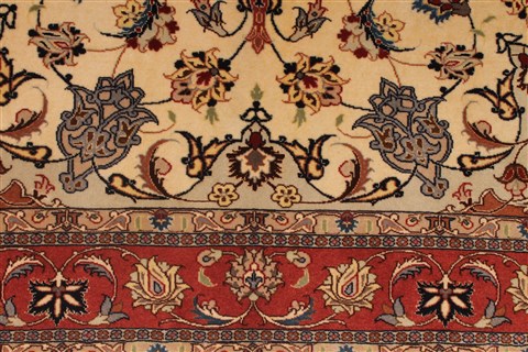 Tabriz Beige Hand Knotted 50 X 63 Area Rug 254-32049 Image 2