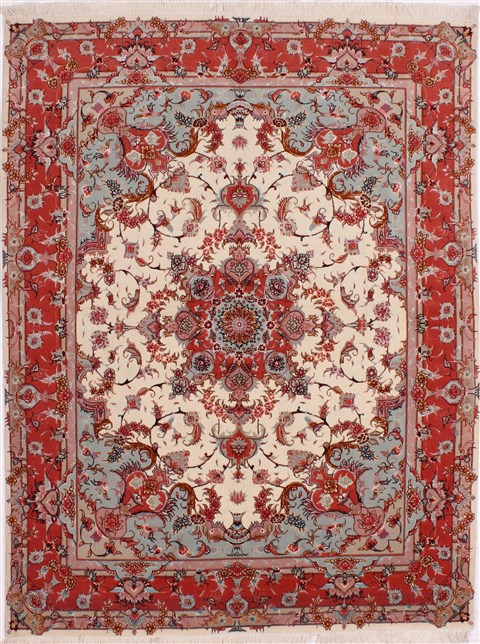 Tabriz Red Hand Knotted 50 X 67 Area Rug 254-32052 Image 0
