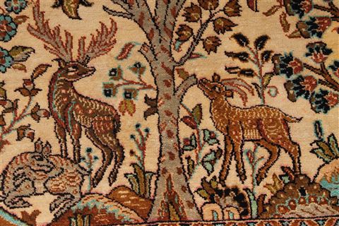 Qum Beige Hand Knotted 36 X 55 Area Rug 254-32060 Image 5