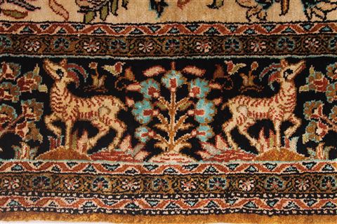 Qum Beige Hand Knotted 36 X 55 Area Rug 254-32060 Image 6