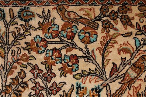 Qum Beige Hand Knotted 36 X 55 Area Rug 254-32060 Image 10