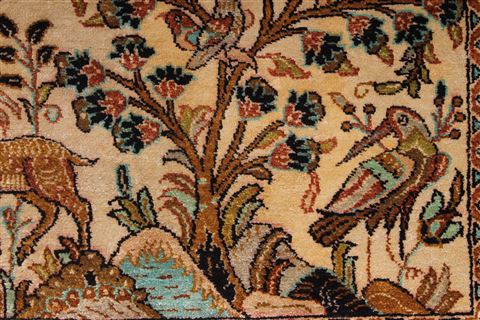 Qum Beige Hand Knotted 36 X 55 Area Rug 254-32060 Image 11