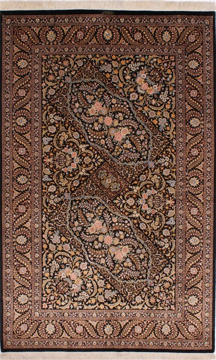 Qum Beige Hand Knotted 45 X 611 Area Rug 254-32083 Image 0