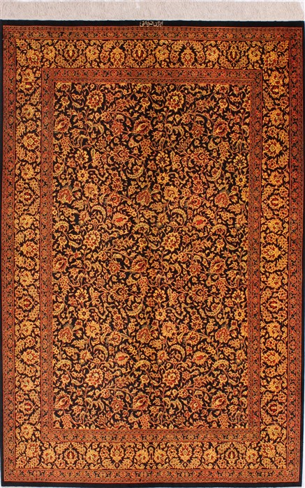 Qum Red Hand Knotted 42 X 66 Area Rug 254-32084 Image 0
