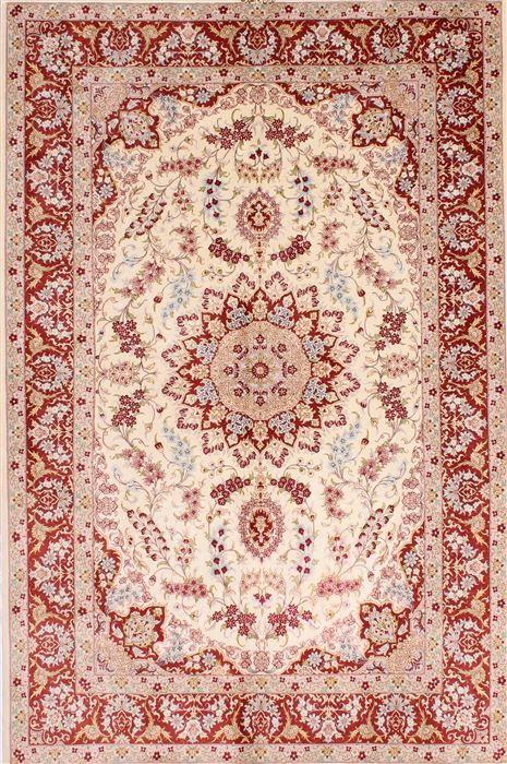Qum Beige Hand Knotted 44 X 68 Area Rug 254-32085 Image 0