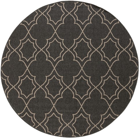 Surya Alfresco Black Round 53 X 53 Area Rug ALF9590-53RD 800-32144 Image 0