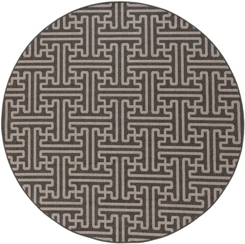 Surya Alfresco Black Round 73 X 73 Area Rug ALF9604-73RD 800-32328 Image 0