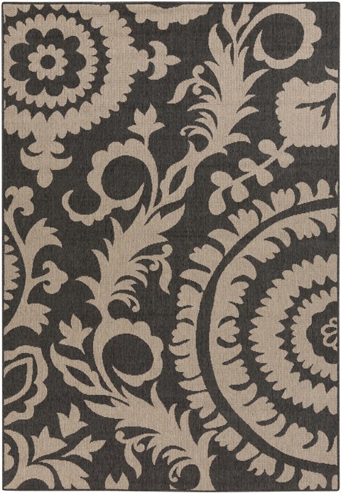 Surya Alfresco Black 76 X 109 Area Rug ALF9615-76109 800-32473 Image 0