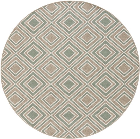Surya Alfresco Green Round 73 X 73 Area Rug ALF9620-73RD 800-32536 Image 0